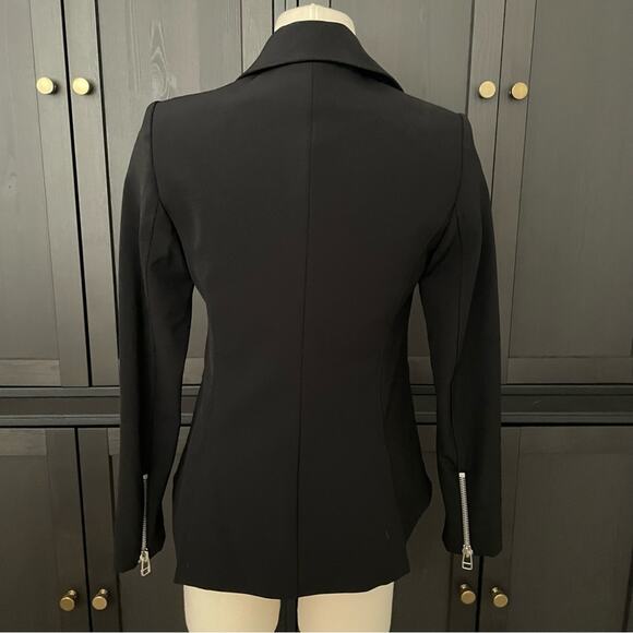 Veronica Beard Hadley Moto Scuba Blazer Dickie Jacket Black Size 2 - Picture 7 of 16